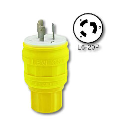 Leviton 20 Amp Wetguard Locking Plug (Grounding)