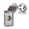 15 Amp 125V Power Inlet Locking Blade Receptacle - Industrial Grade (Self Grounding)