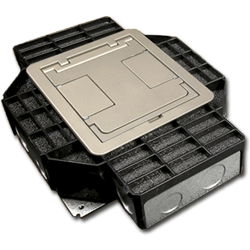 Legrand - Wiremold RFB4 Series Four-Compartment Combination Floor Box
