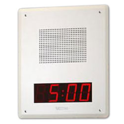 Valcom One-Way Wall Mount Speaker with PoE and Digital Clock