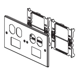 Legrand - Wiremold 6000/4000 Series Four-Gang Overlapping Cover Two Duplex & Two TracJack Mini Adapters