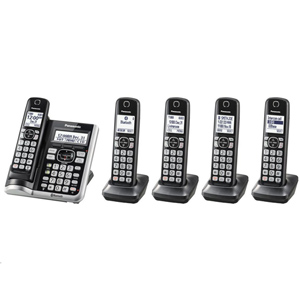 Panasonic Link2Cell Bluetooth Cordless Phone with Answering Machine and 5 Handsets