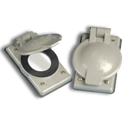 Leviton 3 Wire, 4 Wire, and 5-Wire Locking Flanged Inlet and Outlet Industrial Weather-Resistant Cover