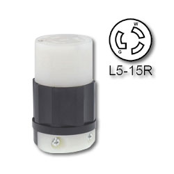 Leviton 15 Amp 125V Power Light Locking Connector - Industrial Grade (Grounding)