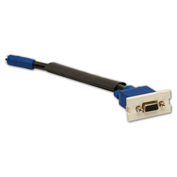 Hubbell VGA Plug-n-Play, 15-Pin Female to 8-Pin Female AV Connector - 8 Inch Tail