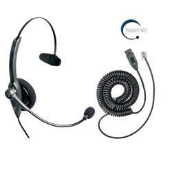 VXI Passport 10P Monaural Noise-Canceling Headset with QD1029P Headset Cable Bundle