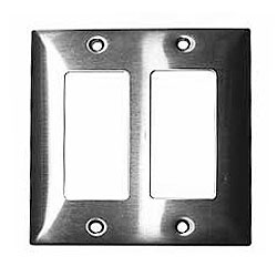 Hubbell Styleline/Rectangular Standard Size 2-Gang Satin Stainless Wall Plate