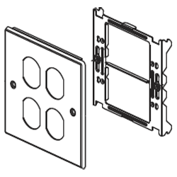 Legrand - Wiremold 4000 Series Two-Gang Overlapping Cover Two Duplex Receptacles