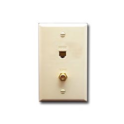 ICC Wall Plate with IDC - 6 Position 6 Conductor and CATV