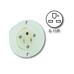 Leviton 15 Amp 250V 2-Pole, 3-Wire Flanged Outlet Receptacle