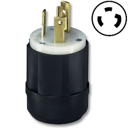 Leviton 30 Amp, 125 V, Black Nylon Locking Plug