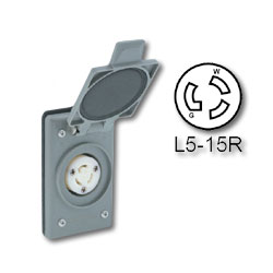 Leviton 15 Amp 125V Power Locking Blade Outlet Receptacle - Industrial Grade (Grounding)