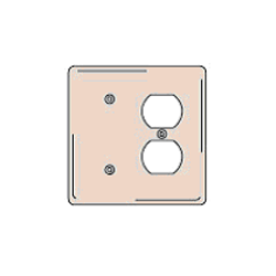 Hubbell 2-Gang Combination Plates Satin Stainless Wallplate