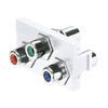 NetKey 1/3 Insert Module with 3 RCA Pass-Through Couplers - Component Video