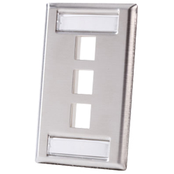Legrand - Ortronics 3 Port Single Gang Stainless Steel Faceplate