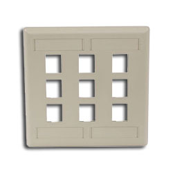 Hubbell IFP Double Gang Wall Plate - 9 Ports