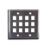 12 Port Double Gang Stainless Steel Faceplate
