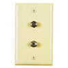 Plastic Duplex Flush Wall Plates with Two F-81 Fittings