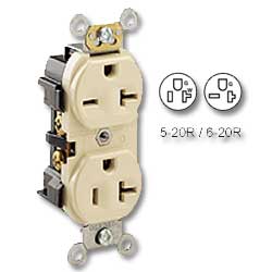 Leviton Dual voltage Back and Side Wired 20Amp 125V & 20Amp 250V Grounding
