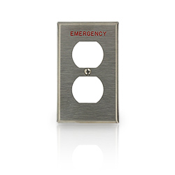 Leviton 1-Gang Duplex Device Engraved Emergency Receptacle Wallplate