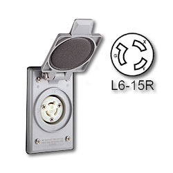 Leviton 15 Amp 250V Power Outlet Locking Blade Receptacle - Industrial Grade (Grounding)