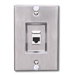 Siemon MAX Series Stainless Steel Wall Phone Faceplate with Keystone MAX Module