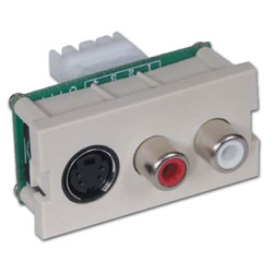 Hubbell Infin-e-Station Module - S-Video with Left / Right RCA Audio to 110 Termination