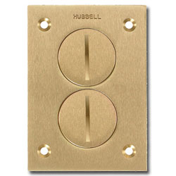 Hubbell Brass Duplex Screw Round Floor Box Cover