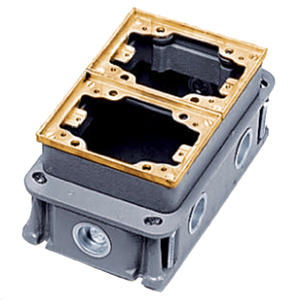 Hubbell 2-G Deep Cast Iron Rectangular Metallic Floor Box