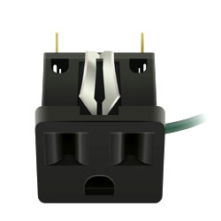 Leviton Snap-in Receptacle, 2 Pole-3 Wire, 15A-125V (Package of 250)