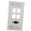 Single Gang Plastic Faceplate, for Four Keystone Jacks or Modules, Fog White (Package of 20)