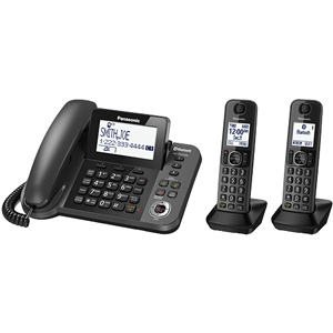 Panasonic Link2Cell Bluetooth Corded Phone with 2 Handsets