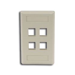 Hubbell IFP Single Gang Wall Plate - 4 Ports