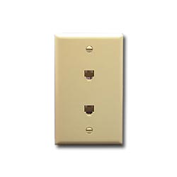 ICC Wall Plate - 2 Voice Ports, 6P/4C