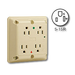 Leviton Hospital Grade Surge Protective Four-In-One 15A/125V Receptacle