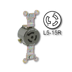 Leviton 15 Amp 125V Single Locking Receptacle - Industrial Grade (Grounding)