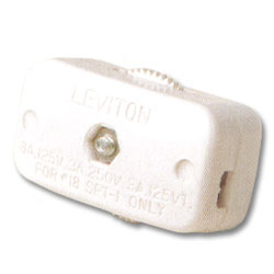Leviton 3Amp 250V Miniature Feed-Through Cord Switch