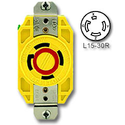 Leviton 30 Amp 3-Phase 250V Single Locking Flush Receptacle