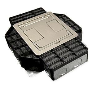 Legrand - Wiremold RFB4 Series Four-Compartment Floor Box with Duplex Receptacle Brackets