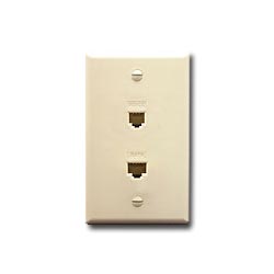 ICC Wall Plate with IDC - 6 Position 6 Conductor and CAT 5e