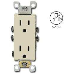 Leviton Decora Duplex, Self-Grounding Clip, Side and Quickwire Receptacle