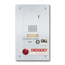 Aiphone Stainless Steel Flush Mount Audio Door Station with Standard & Emergency Call Buttons