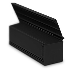 4x4 Solid Duct with Hinged Cover, Black