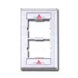 Siemon Single Gang Stainless Steel CT Faceplate for Two Couplers with Labels