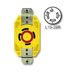 Leviton 20 AMP 3 250V Single Locking Flush Receptacle
