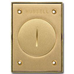 Hubbell Brass 2.375 Inches Single Receptacle Round Floor Box Cover
