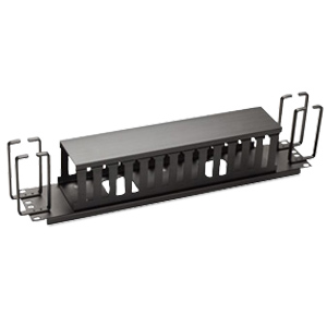 Allen Tel 2 RU Horizontal Wire Management Panel with Metal Rings