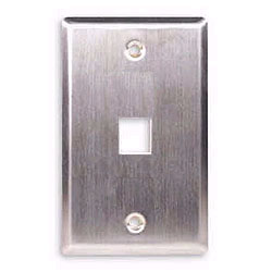ICC Flush Mount Single Gang Stainless Steel Faceplate - 1 Port