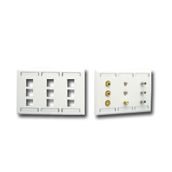 ICC Triple Gang Faceplate with Station ID-9 Port