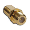 Bulk Connector, F-Connector F/F Coupler, Gold/Nickel, 3/8
